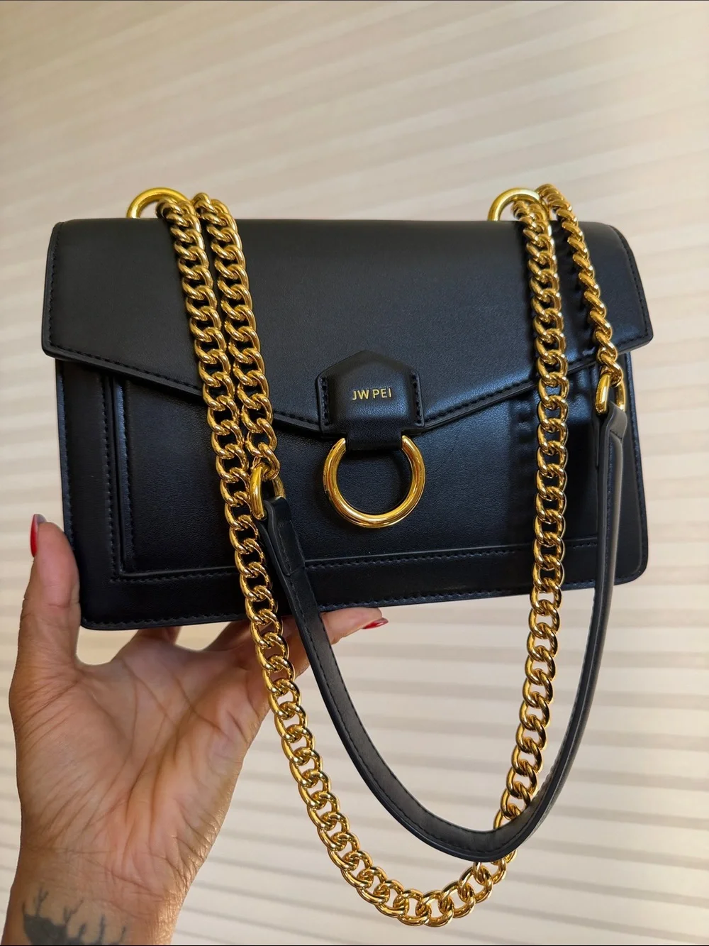 JW PEI Ashlie Crossbody Bag in W/ Gold Hardware